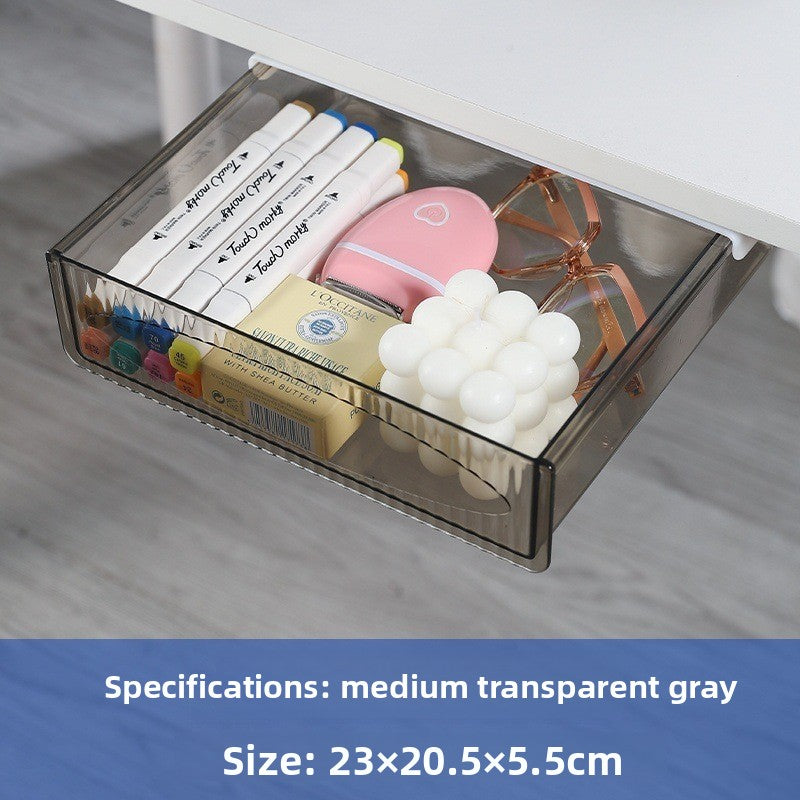 Hidden under-table storage box without drilling holes