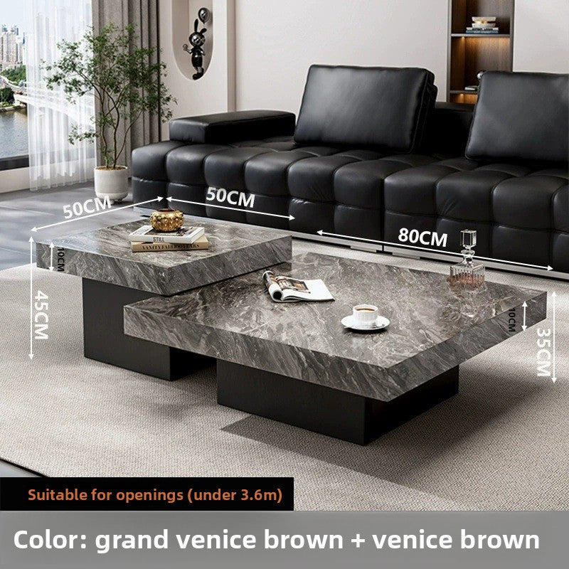 High and Low Combination Square High-End Coffee Table Modern Simple