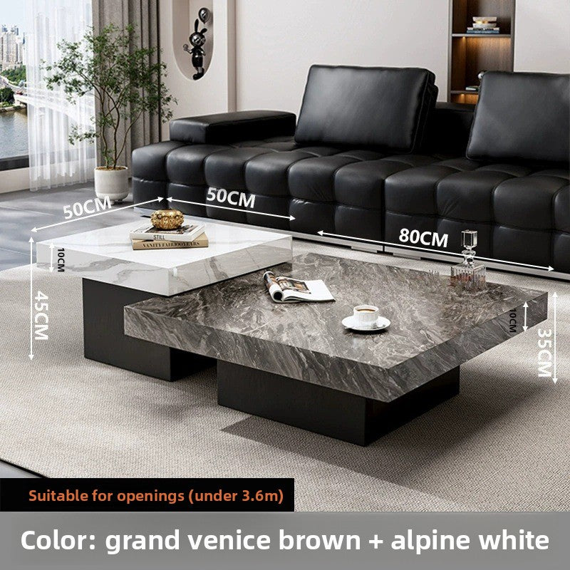 High and Low Combination Square High-End Coffee Table Modern Simple