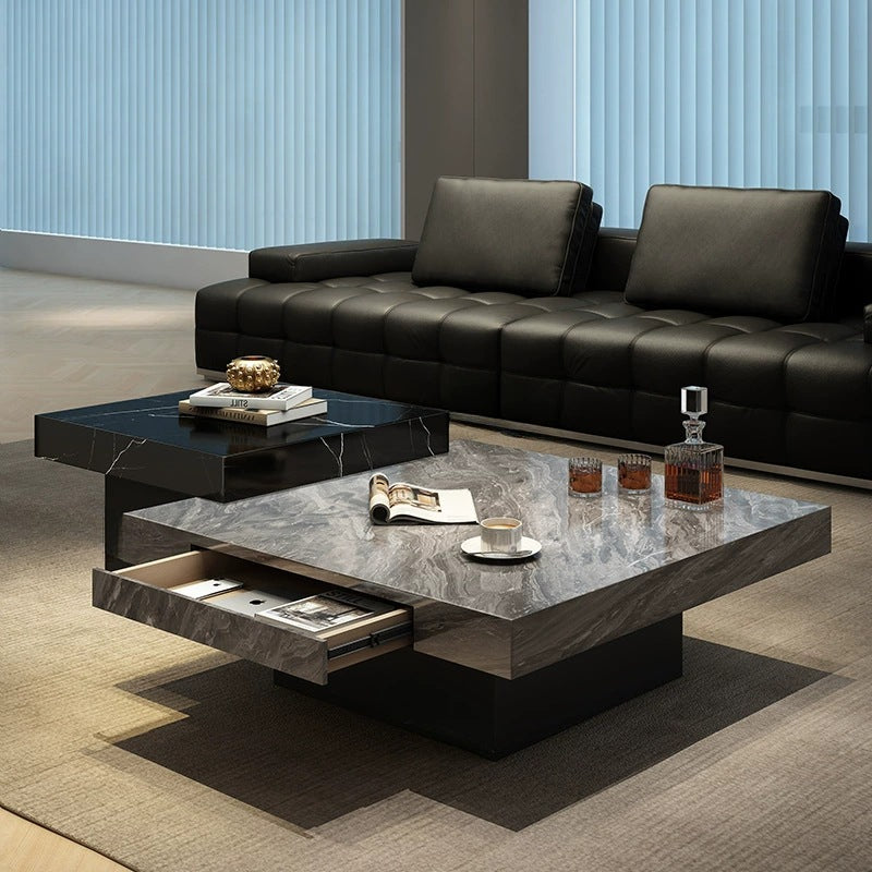 High and Low Combination Square High-End Coffee Table Modern Simple