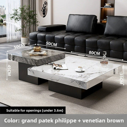 High and Low Combination Square High-End Coffee Table Modern Simple