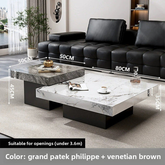 High and Low Combination Square High-End Coffee Table Modern Simple