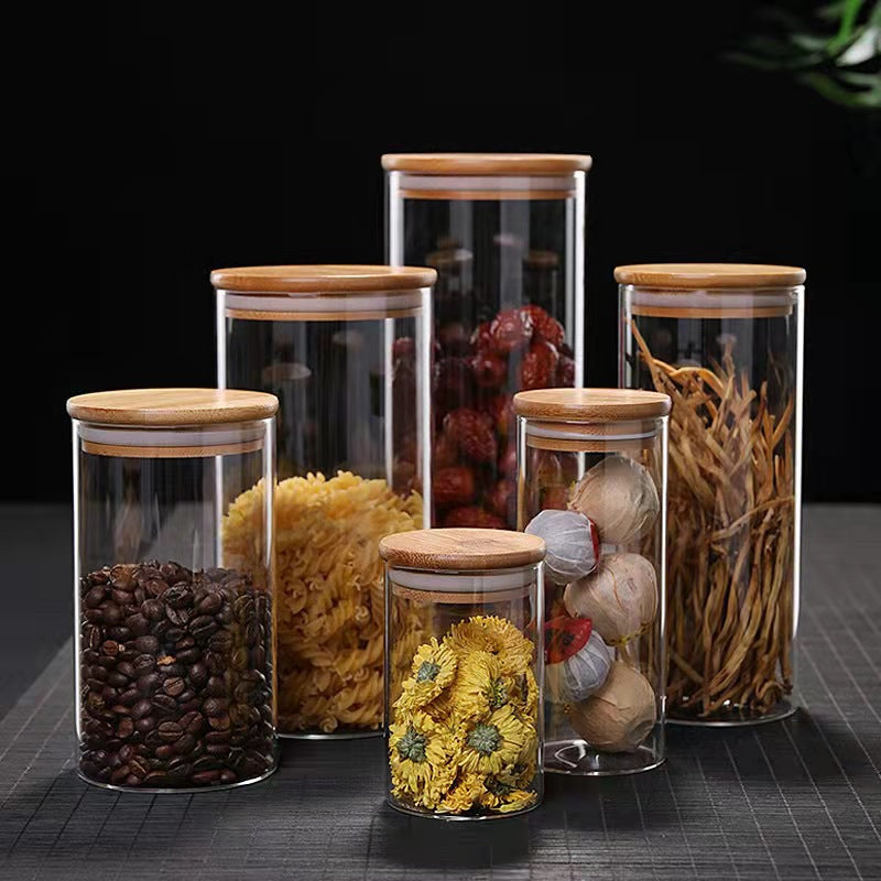 High borosilicate circular glass sealed jar