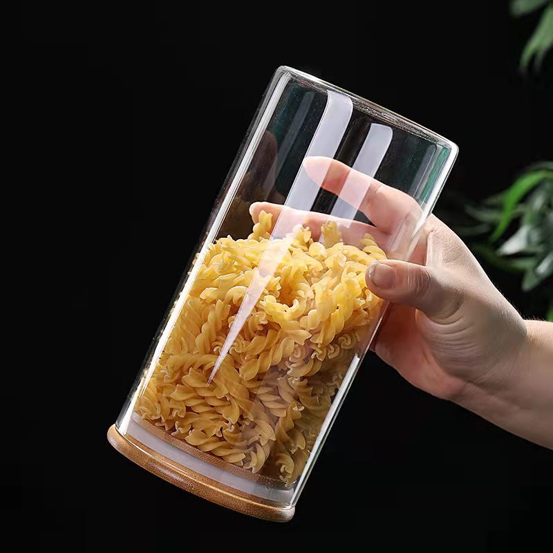 High borosilicate circular glass sealed jar