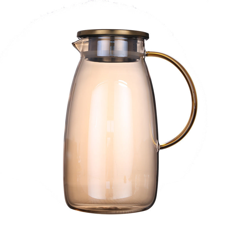 High Borosilicate Glass Cold Water Kettle with Stainless Steel Lid