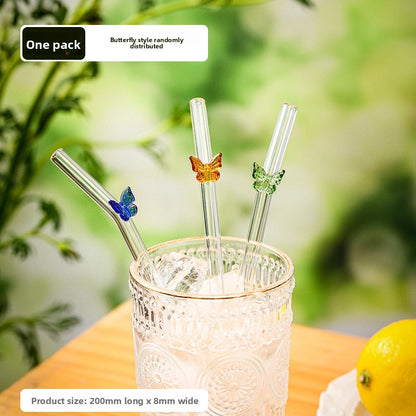 High borosilicate transparent glass straw