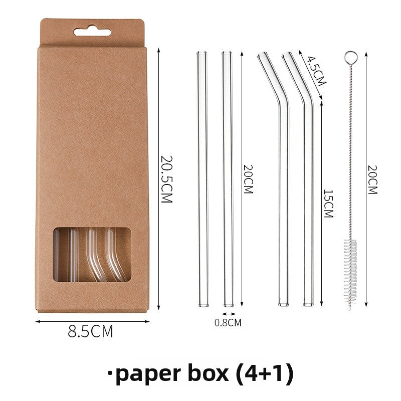 High borosilicate transparent glass straw