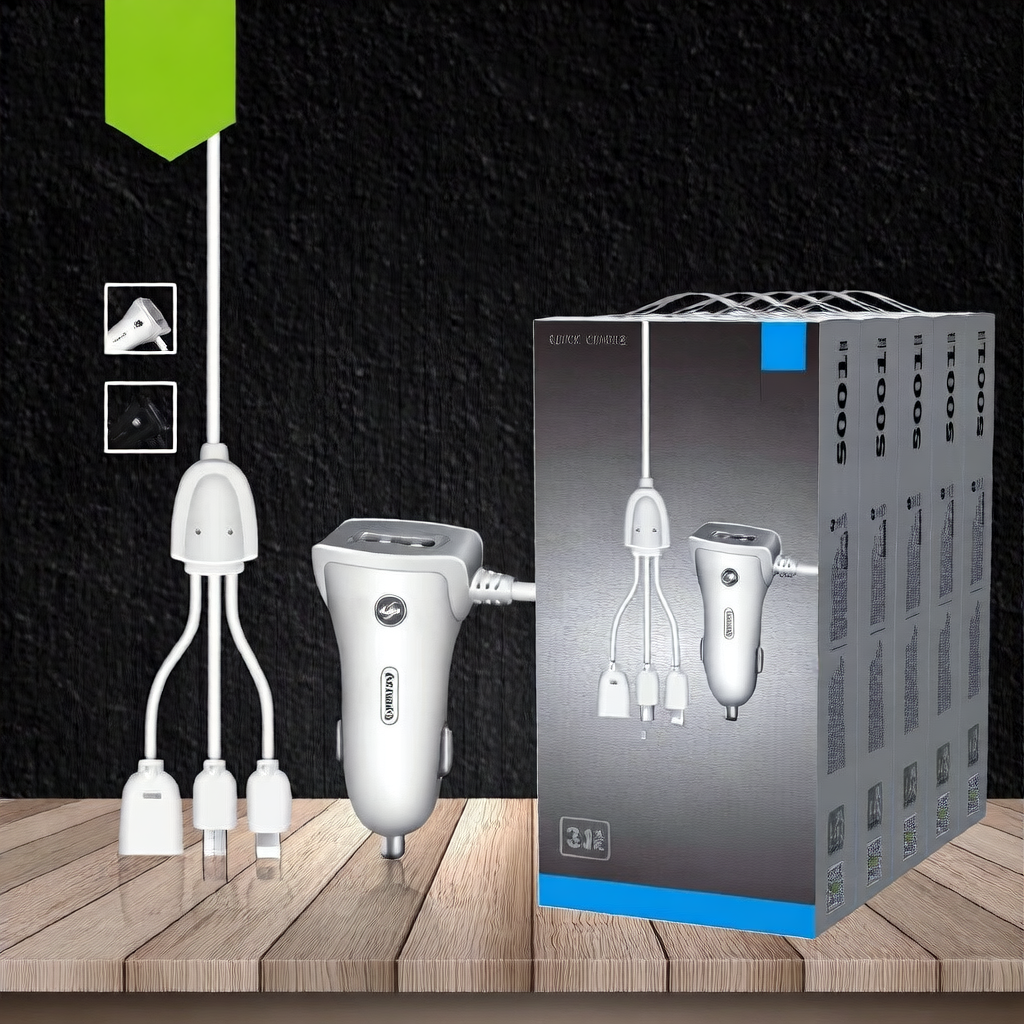 High-current car charger for three vehicles - car mobile phone charger