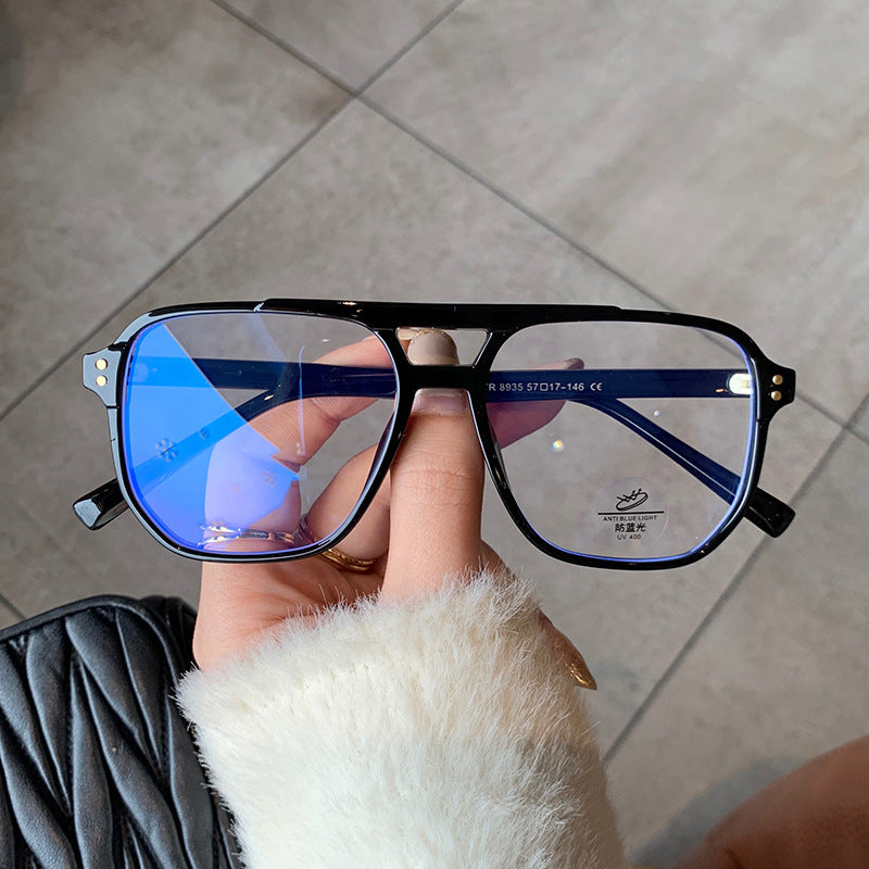 High-definition blue-light-blocking plain glasses suitable for bare-faced wear