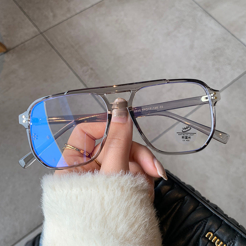 High-definition blue-light-blocking plain glasses suitable for bare-faced wear