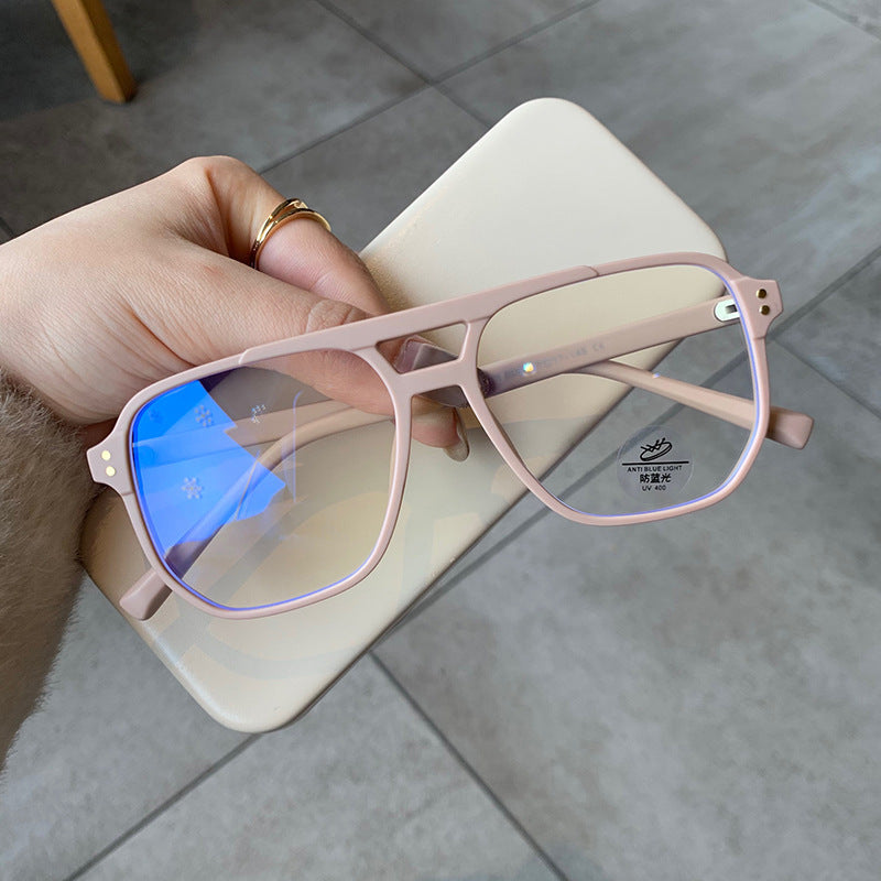 High-definition blue-light-blocking plain glasses suitable for bare-faced wear