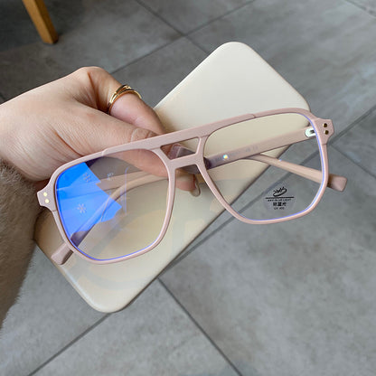 High-definition blue-light-blocking plain glasses suitable for bare-faced wear