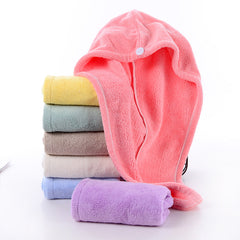 Coral fleece shower cap Pink