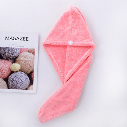 High-Density Coral Velvet Shower Cap Absorbent Towel