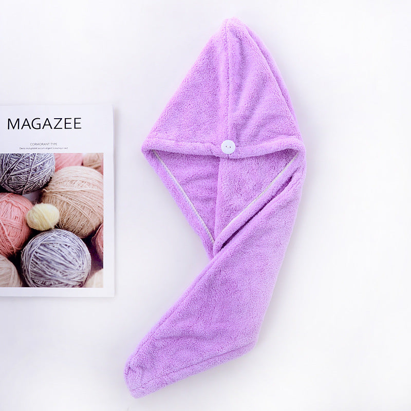 High-Density Coral Velvet Shower Cap Absorbent Towel
