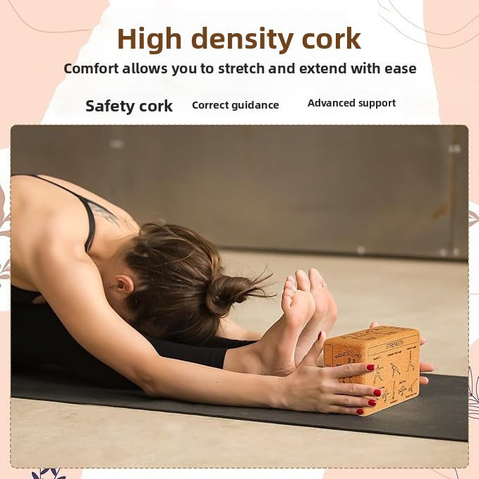 High-Density Natural Cork Yoga Bricks for Beginners