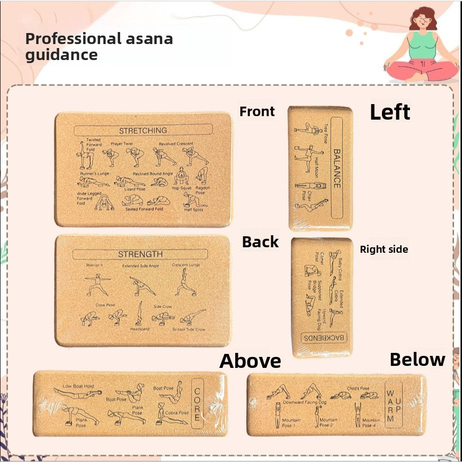 High-Density Natural Cork Yoga Bricks for Beginners