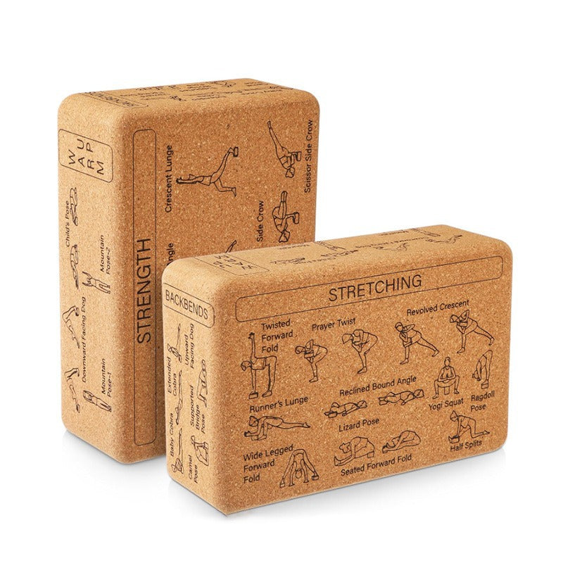 High-Density Natural Cork Yoga Bricks for Beginners