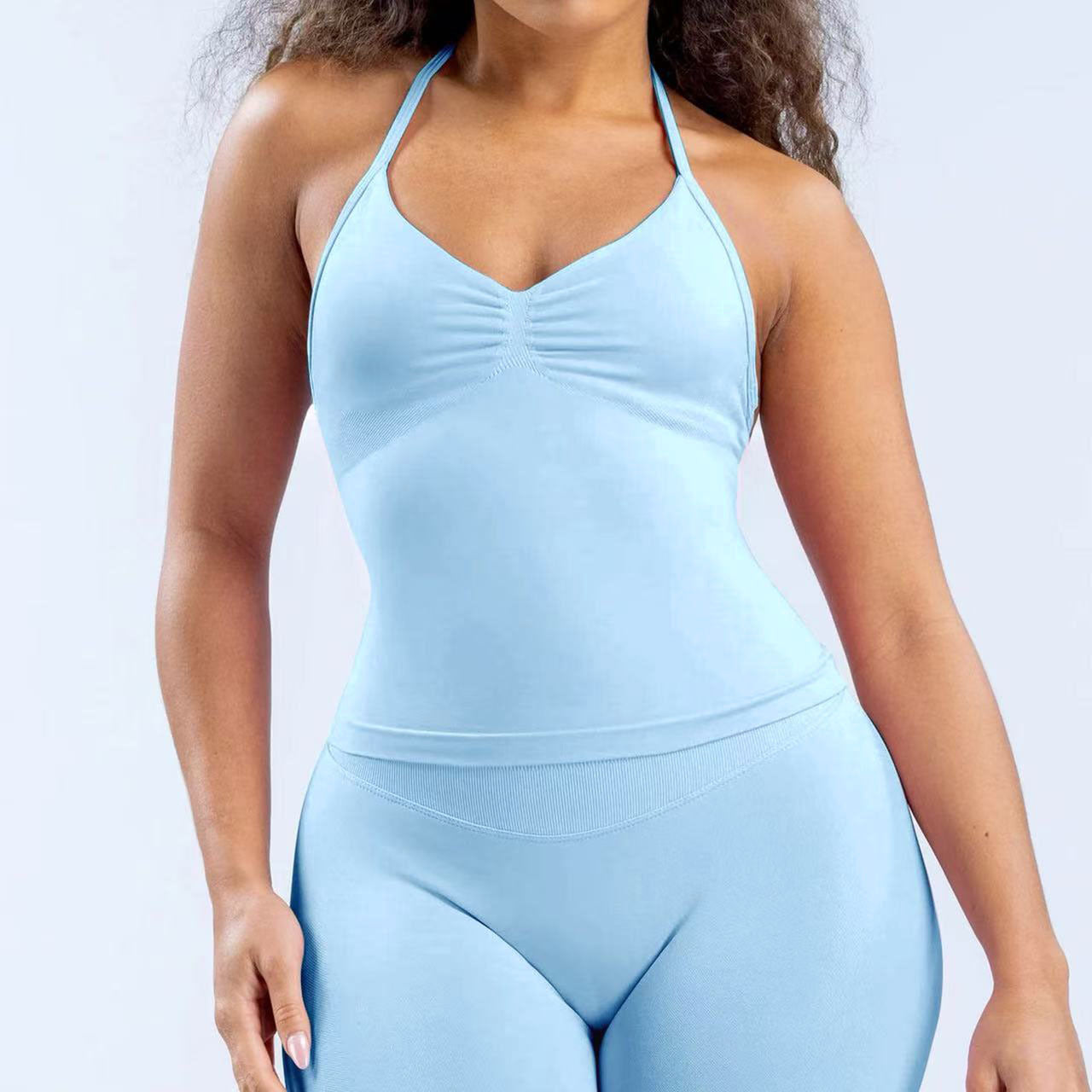 High-Elastic Halterneck Sports Bra