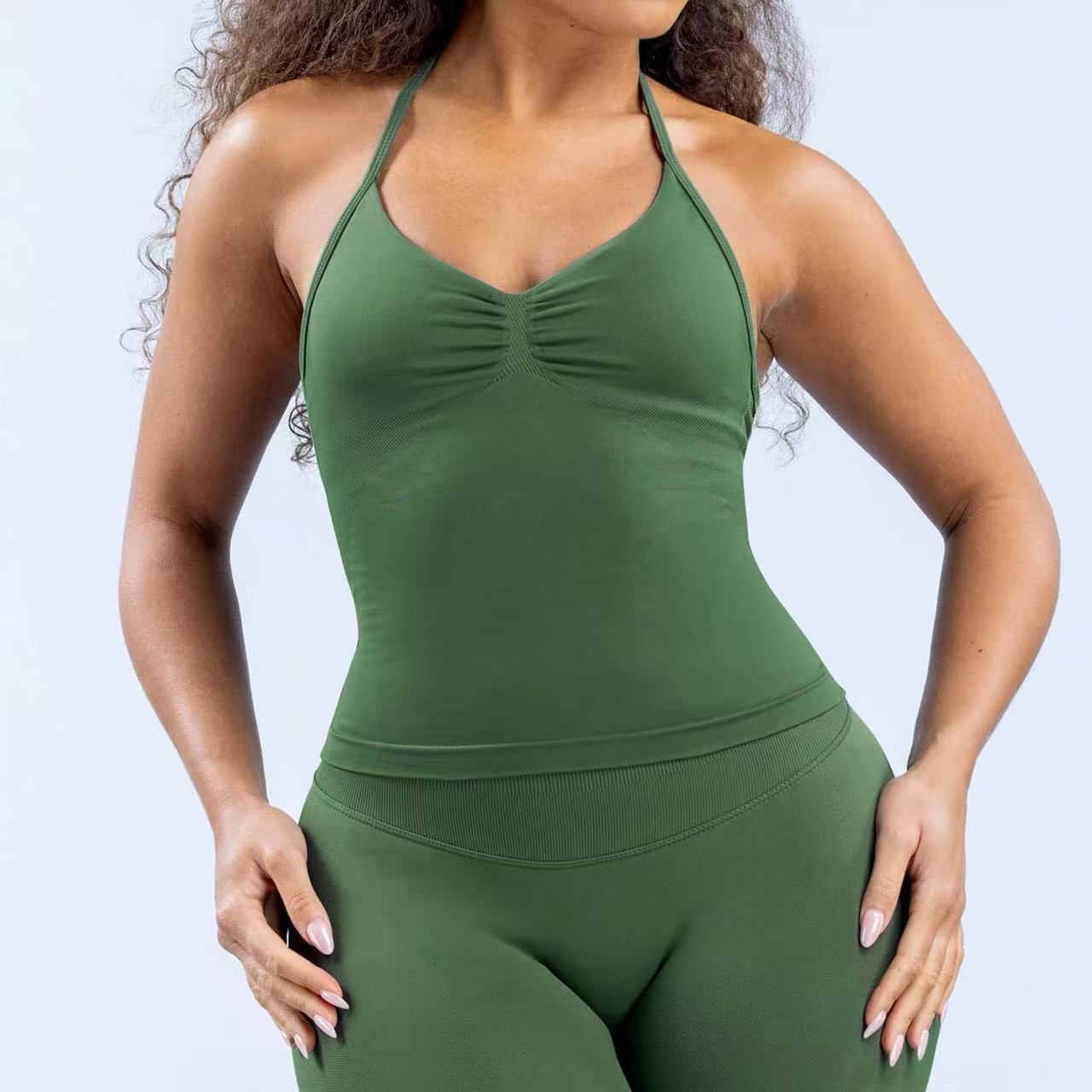 High-Elastic Halterneck Sports Bra