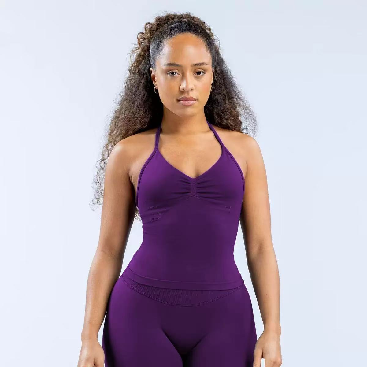 High-Elastic Halterneck Sports Bra