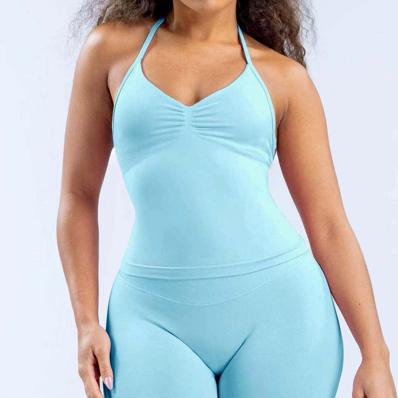 High-Elastic Halterneck Sports Bra