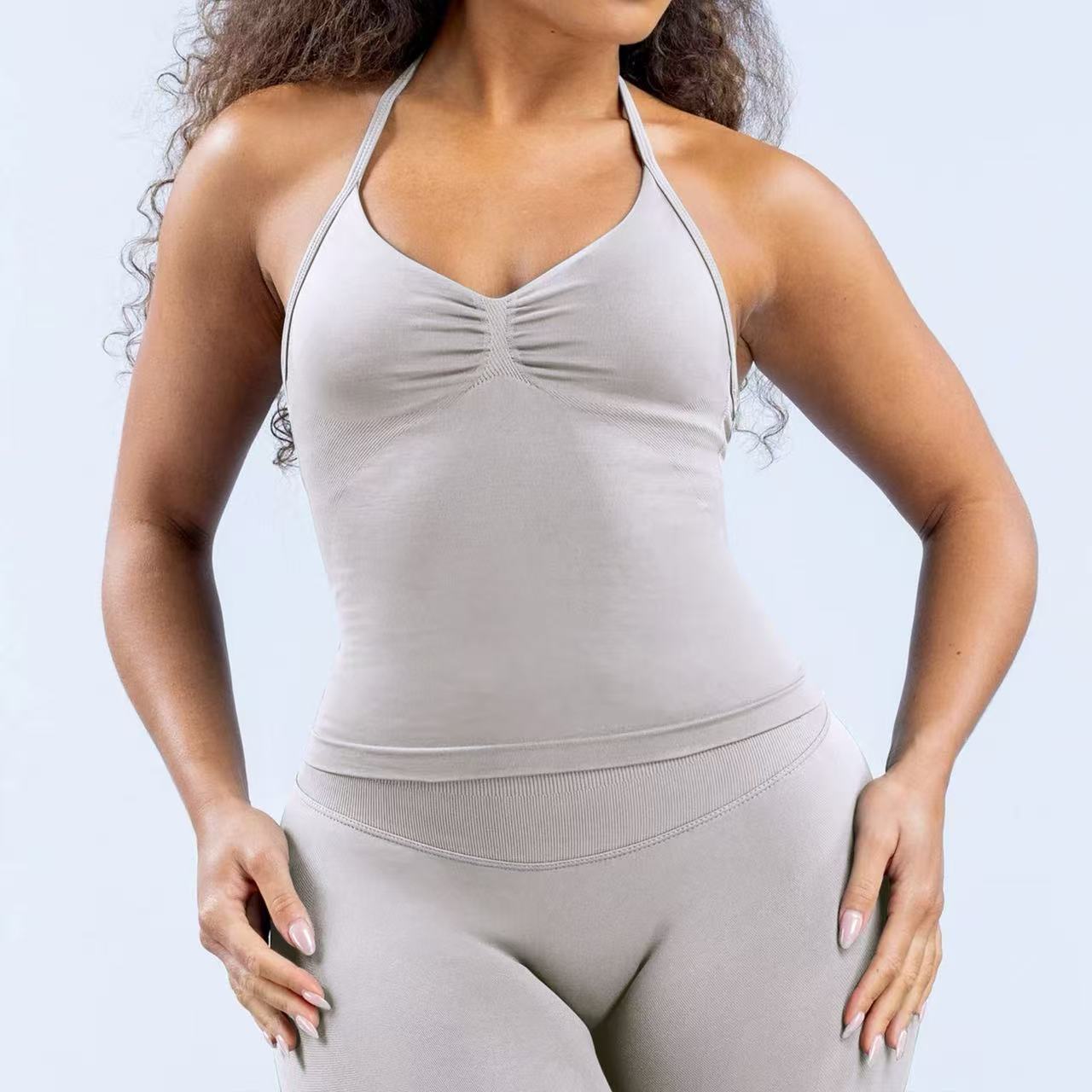 High-Elastic Halterneck Sports Bra