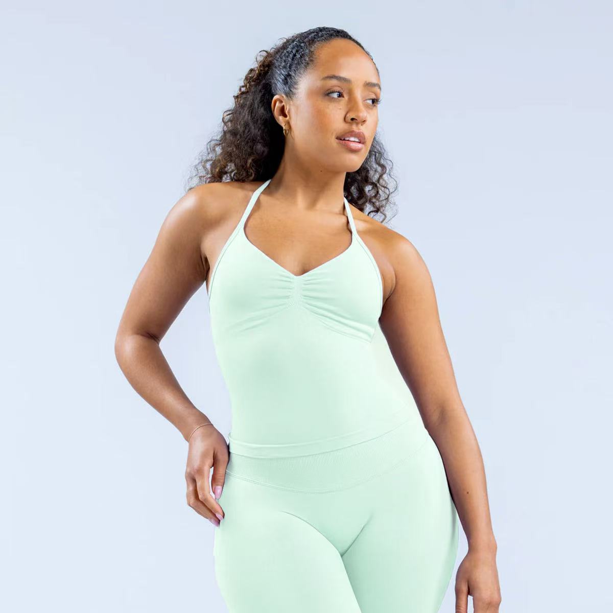 High-Elastic Halterneck Sports Bra