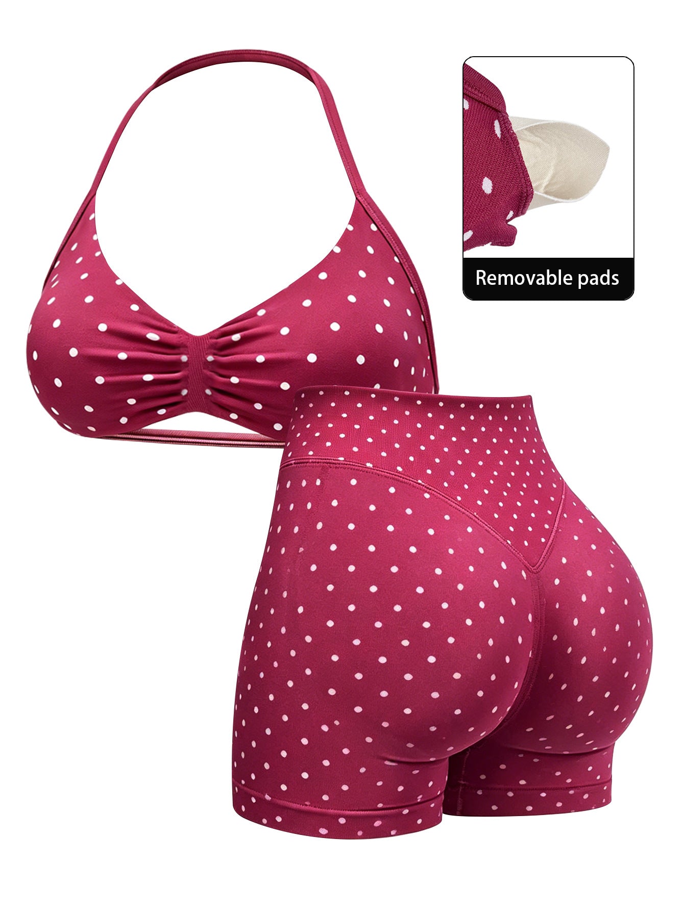 High-Elastic Nylon Halter Bra and High-Waisted Butt-Lifting Pants Set