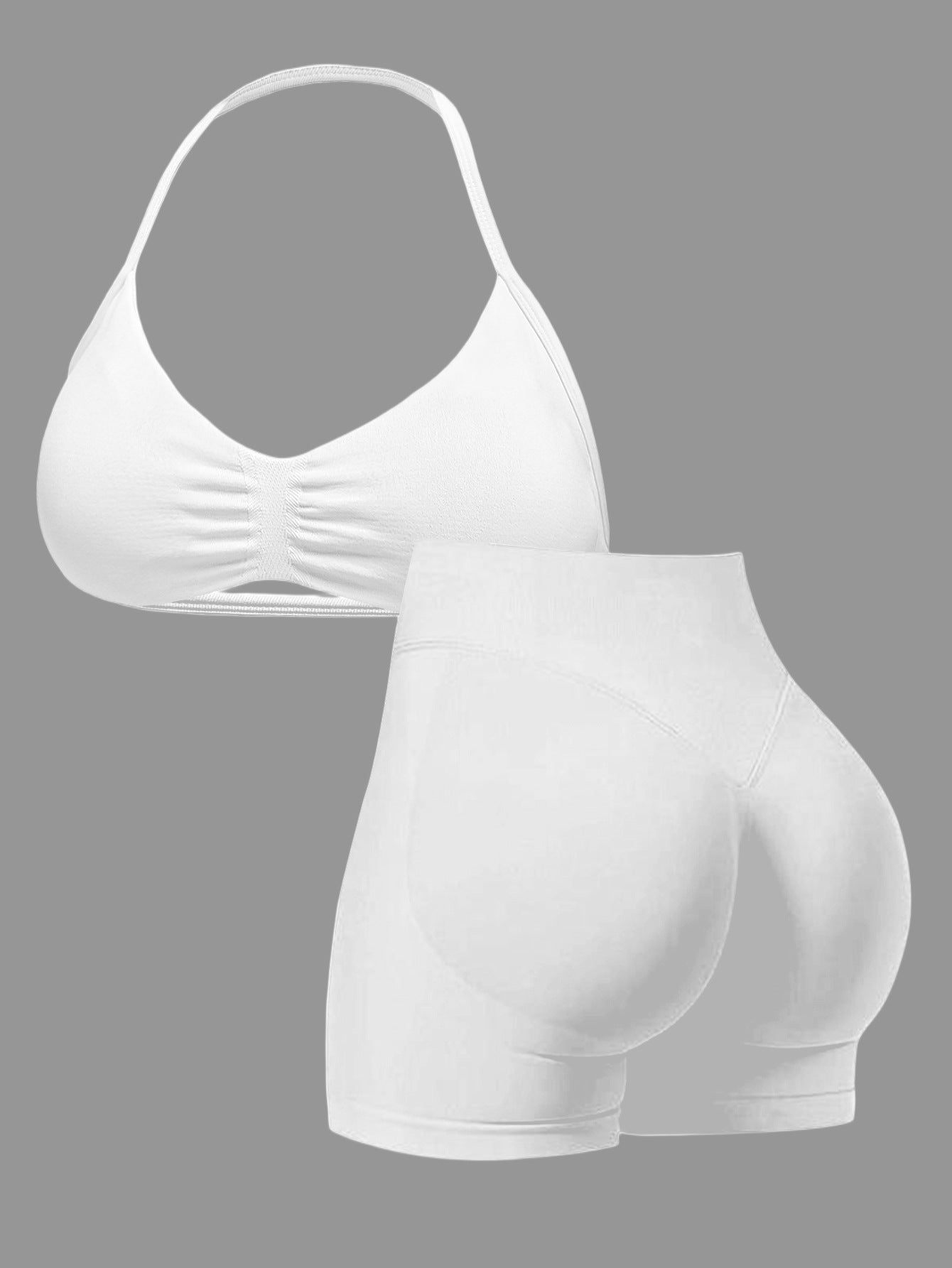 High-Elastic Nylon Halter Bra and High-Waisted Butt-Lifting Pants Set