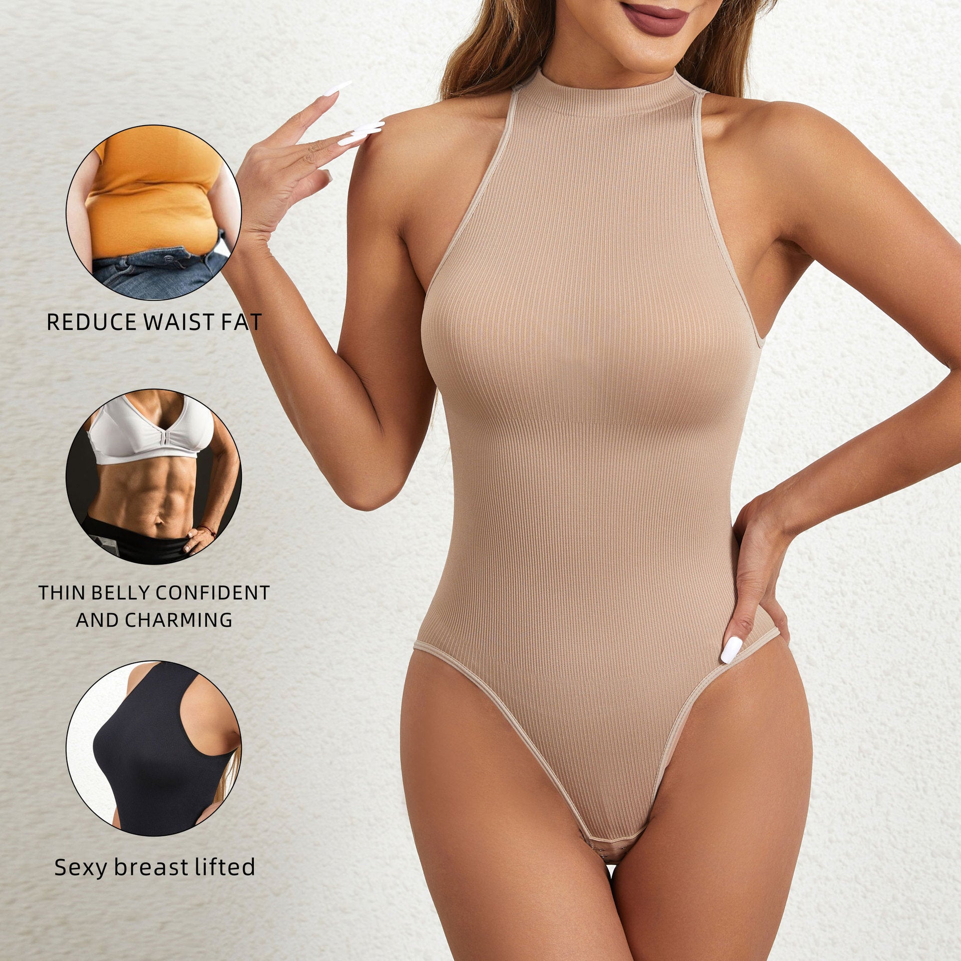 High Elastic Waist Shaping Bodysuit