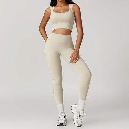 High Elastic Yoga Running Sports Suit Set