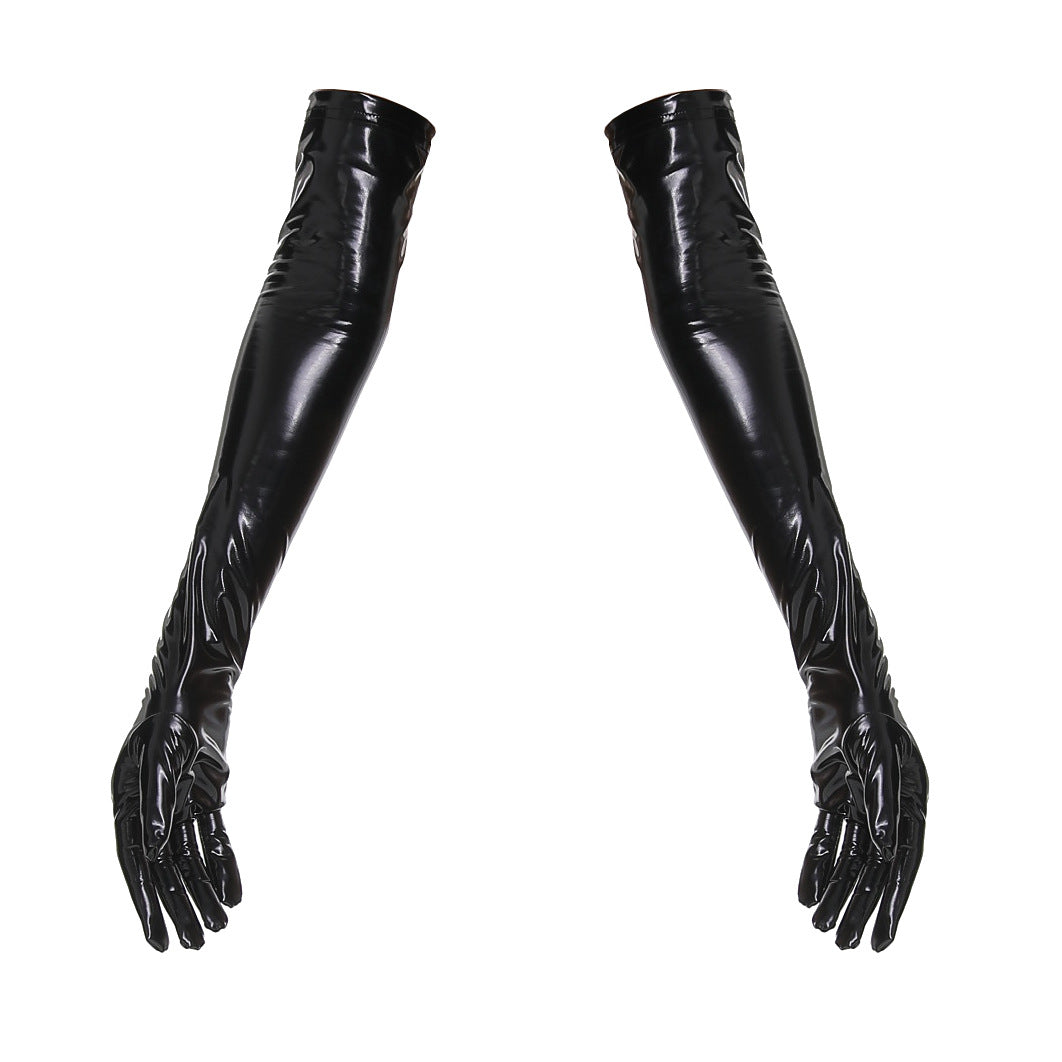 High elasticity and shiny leather gloves
