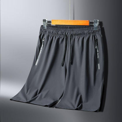 High-Elasticity Nylon Ice Silk Shorts for Men – Summer, Plus Size, Loose-Fit, Quick-Drying