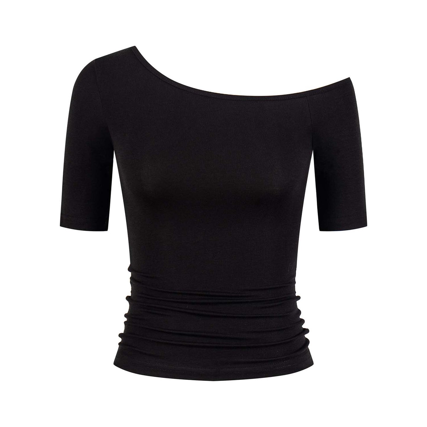 High-Elasticity Off-Shoulder Short-Sleeve T-Shirt