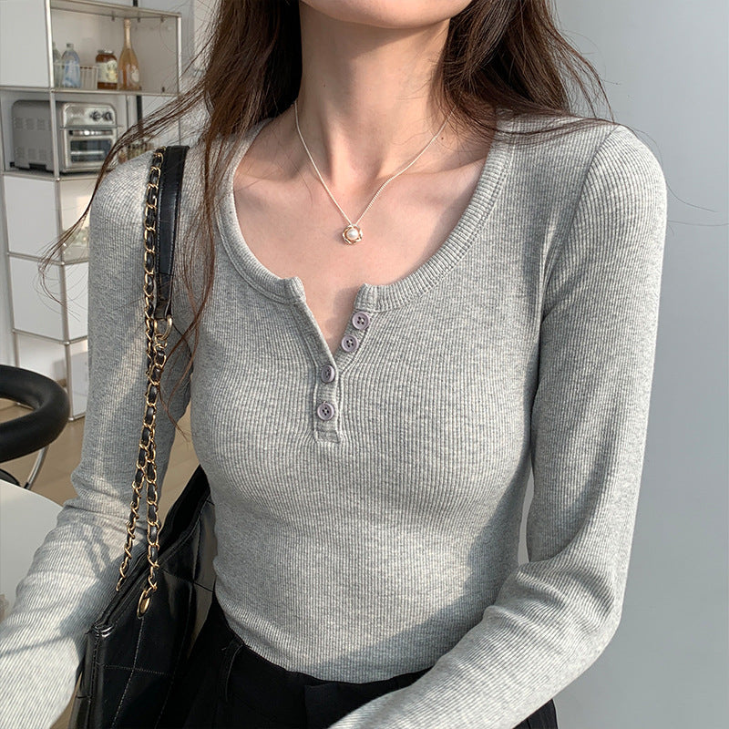 High elasticity ribbed button-down shirt