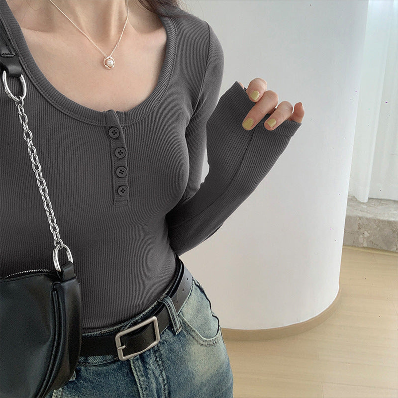High elasticity ribbed button-down shirt
