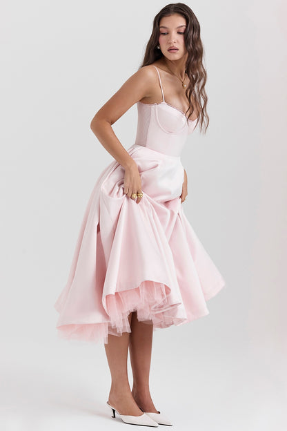 High-end French-style fishbone dress