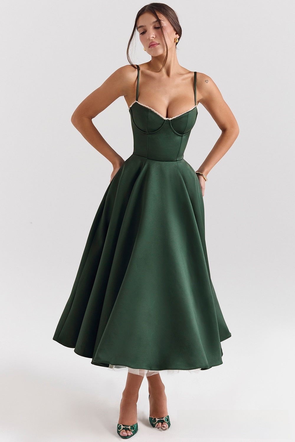 High-end French-style fishbone dress
