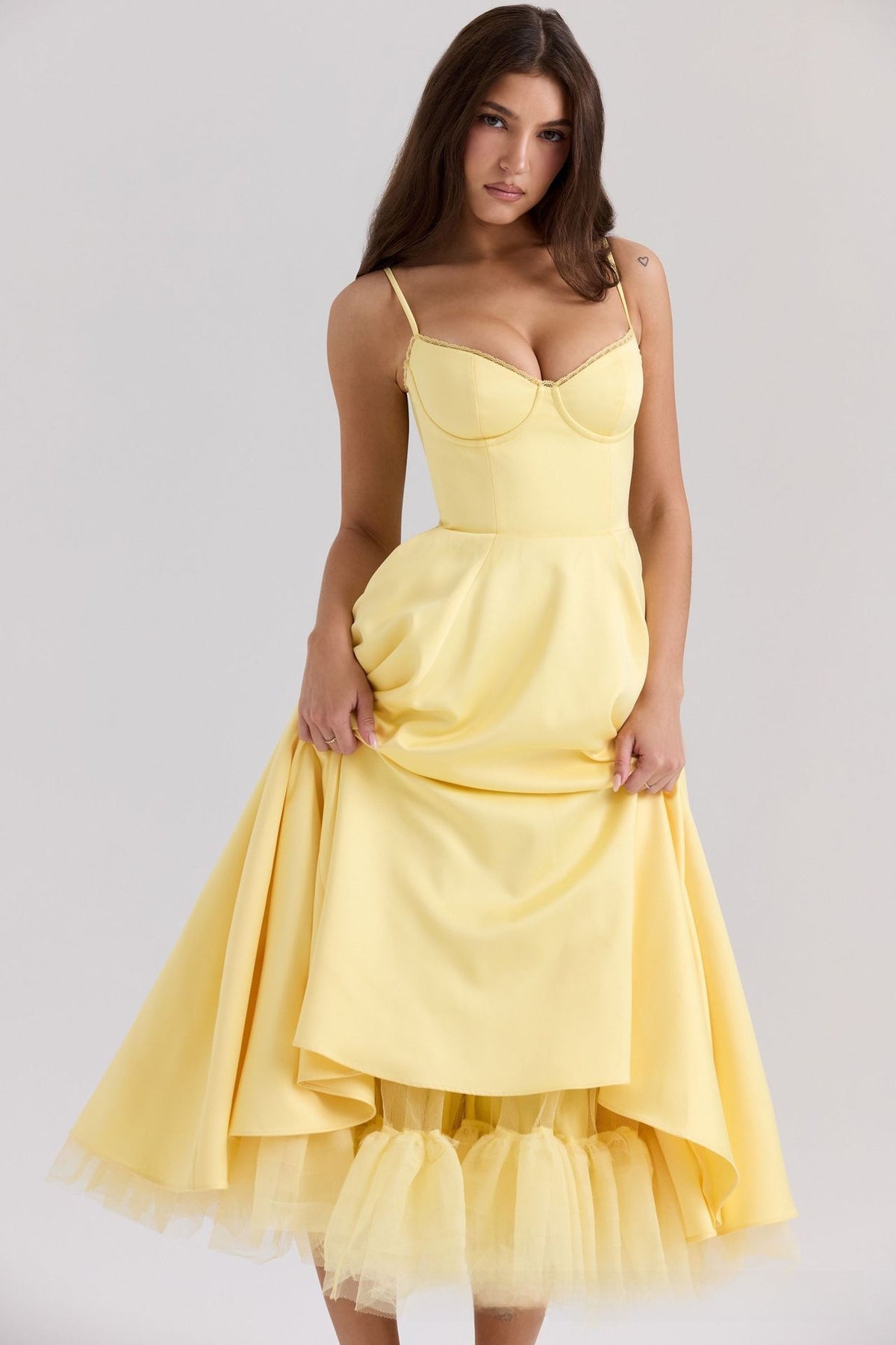 High-end French-style fishbone dress