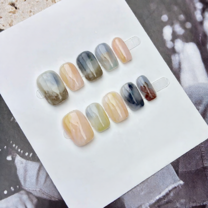 High-end gradient handcrafted wearable nails