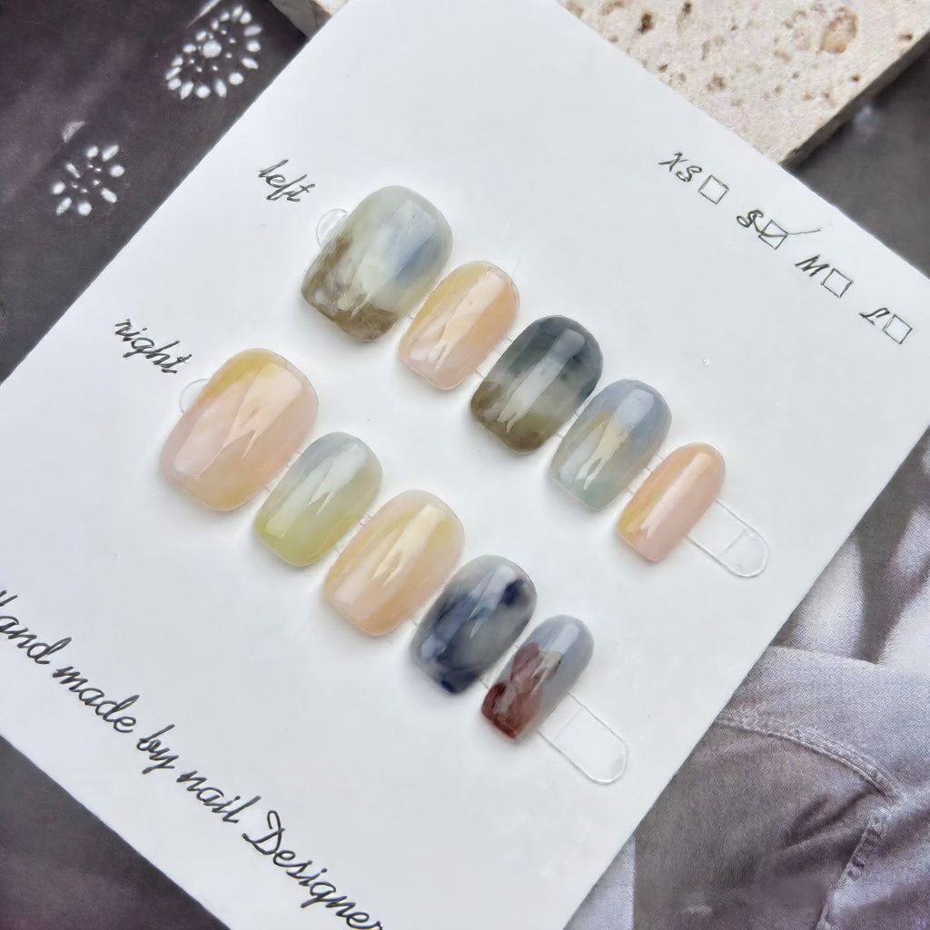 High-end gradient handcrafted wearable nails