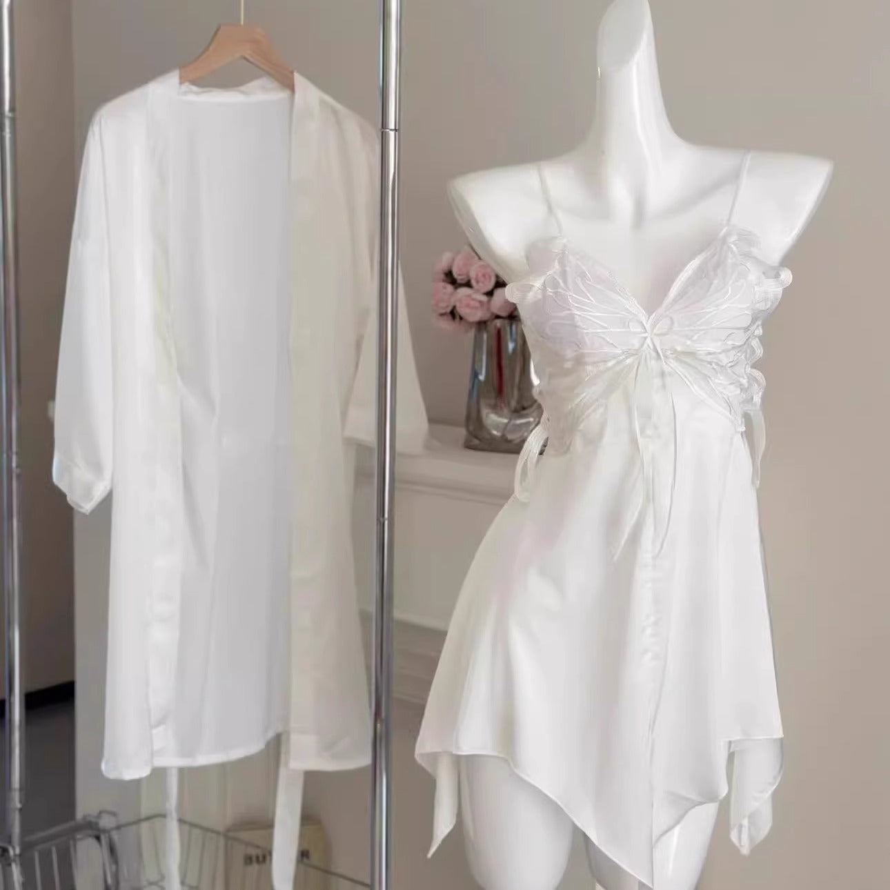 High-end ice silk slip dress