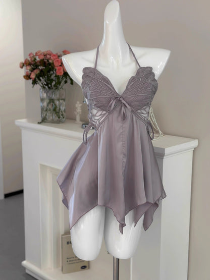 High-end ice silk slip dress