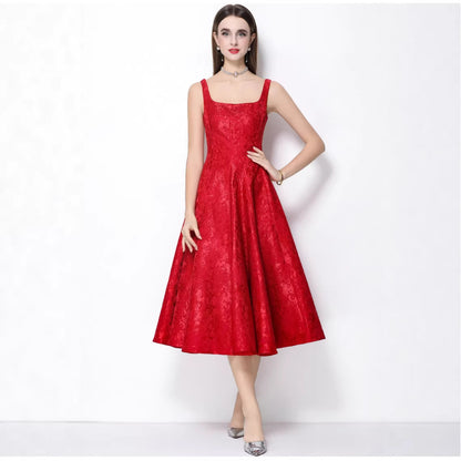 High-end jacquard slip dress