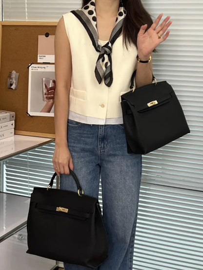 High-end leather tote bag