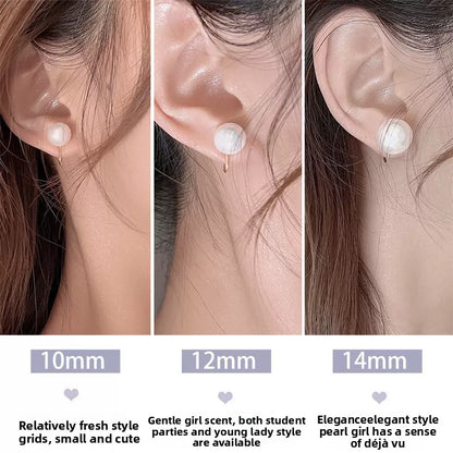 High-end, perfectly round, high-gloss imitation pearl earrings