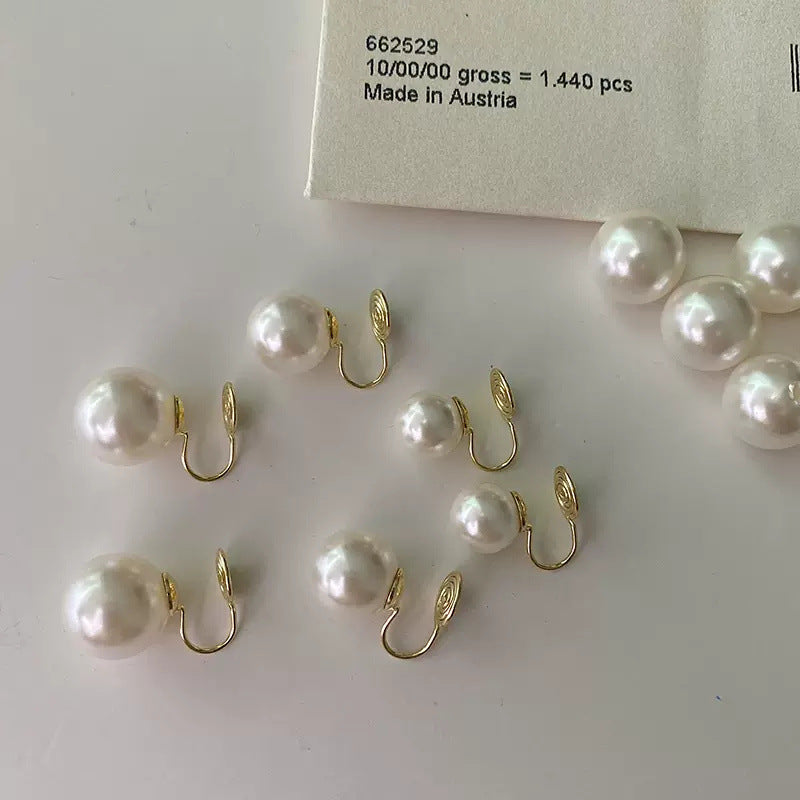 High-end, perfectly round, high-gloss imitation pearl earrings