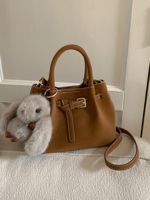 High-end suede bucket bag