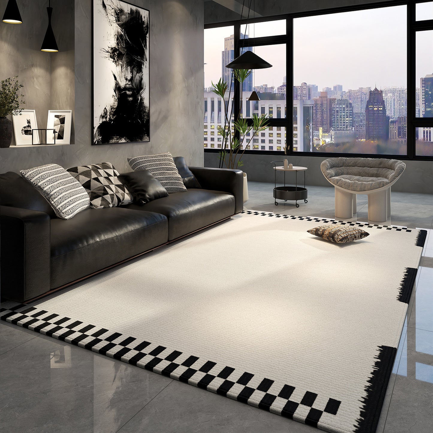 High-end velvet circle living room carpet
